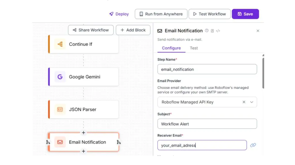 gửi thông báo email tự động