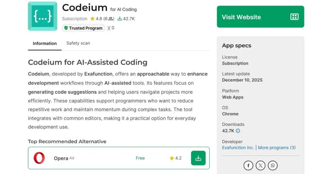 Codeium là AI viết code miễn phí