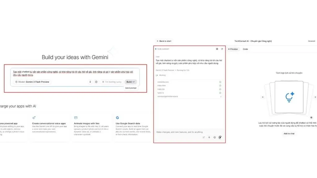 tạo prompt Google AI Studio