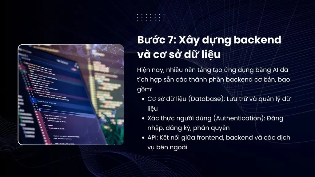 backend và cơ sở dữ liệu