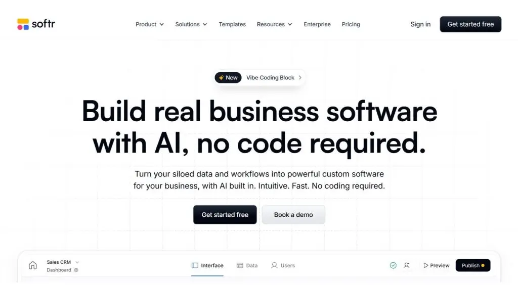 Softr là nền tảng no-code