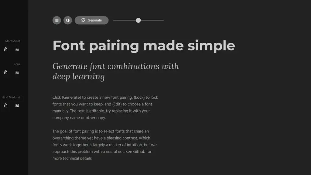 Fontjoy gợi ý kết hợp font chữ bằng AI