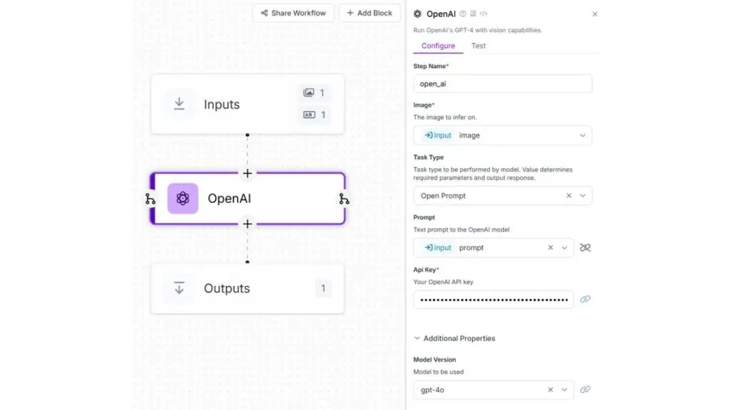 Ảnh minh họa luồng làm việc Roboflow kết nối với OpenAI