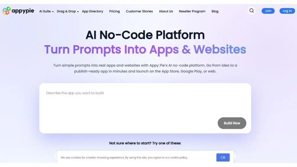 AppyPie tạo app no-code