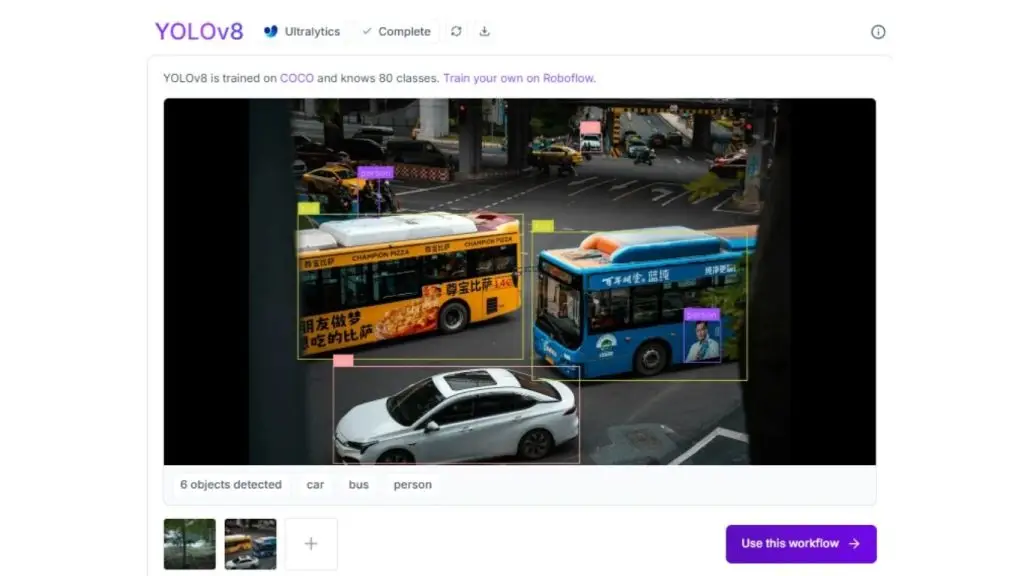 Ví dụ mô hình YOLO trên Roboflow đang phát hiện và gán nhãn các đối tượng