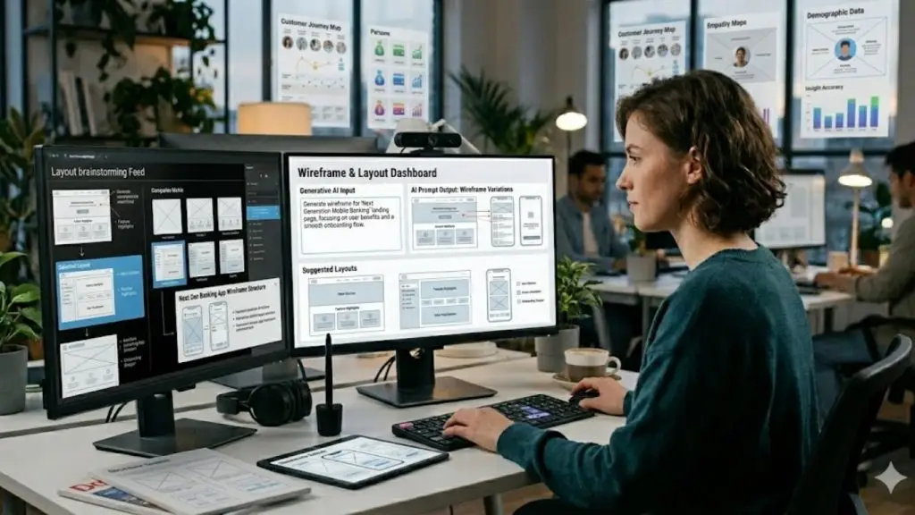 AI tạo wireframe UI UX
