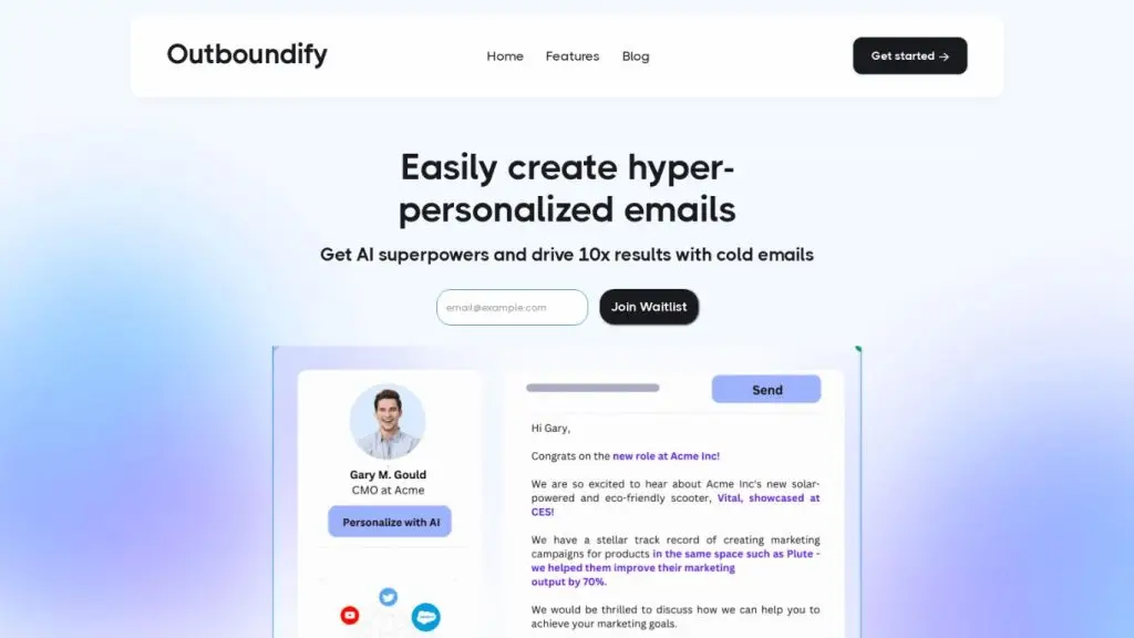 Outboundify AI email outreach bán hàng