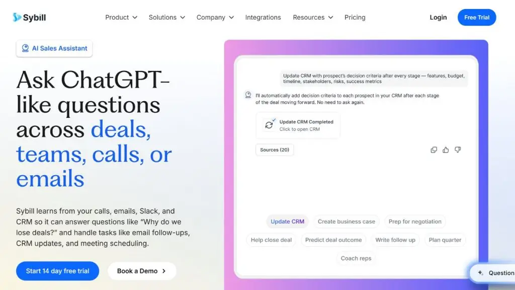 AI phân tích cuộc họp bán hàng Sybill