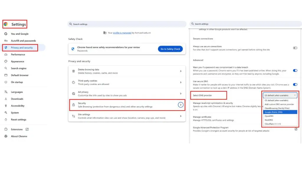 enabling DoH in Google Chrome