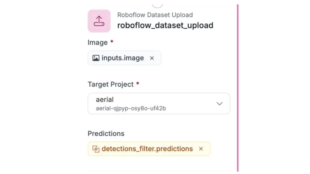Thiết lập khối Roboflow Dataset Upload trong quy trình Human-in-the-Loop để thu thập dữ liệu biên