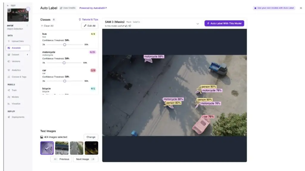 Tính năng tự động dán nhãn với SAM 3 trong hệ thống Human-in-the-Loop để tối ưu hóa dữ liệu huấn luyện