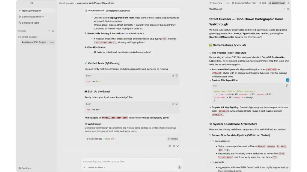 Google Antigravity 2.0 hiển thị quy trình làm việc và quản lý AI agent trong môi trường agent-first
