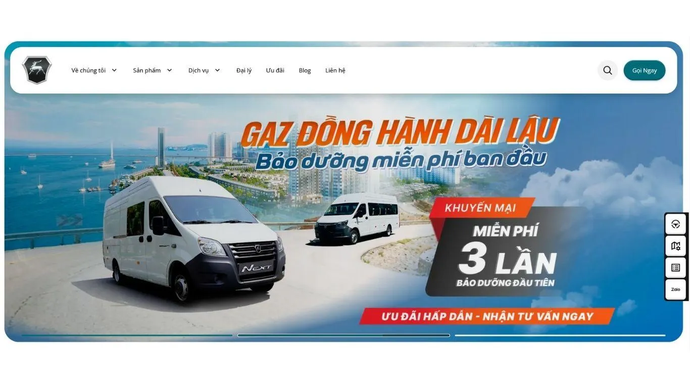 thiết kế website ô tô