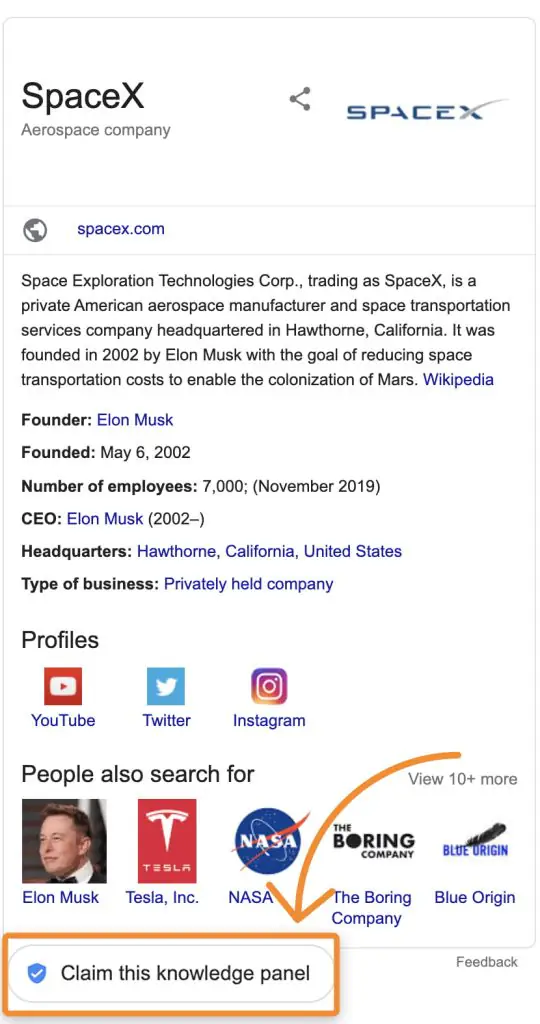 Doanh nghiệp có thể xác minh và đề xuất chỉnh sửa Google Knowledge Panel.