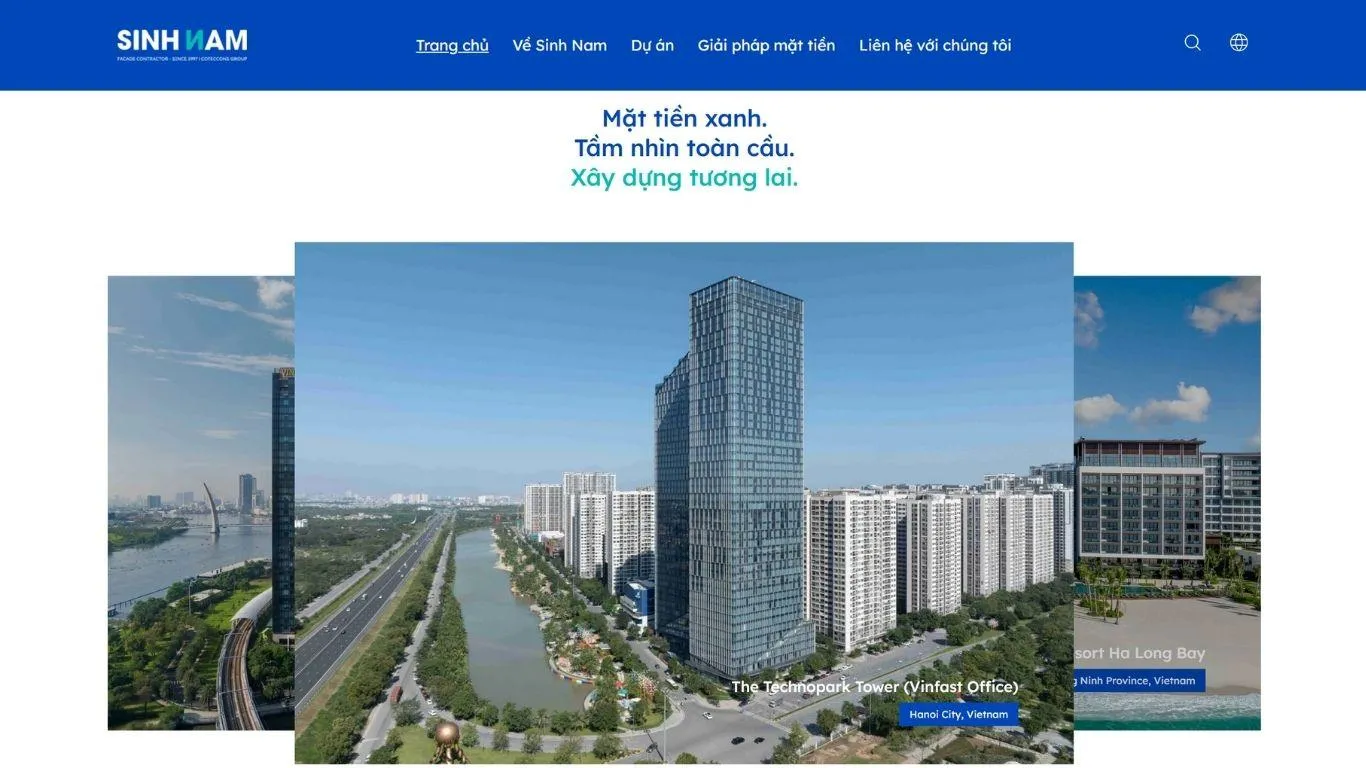 thiết kế website xây dựng sinh nam