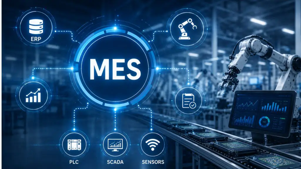 Hệ thống MES kết nối ERP với PLC, SCADA