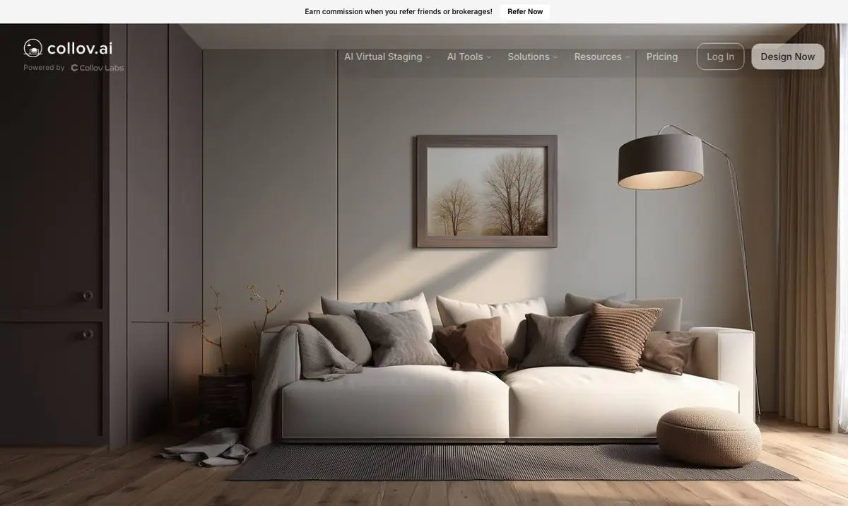 Collov AI interface for AI interior design