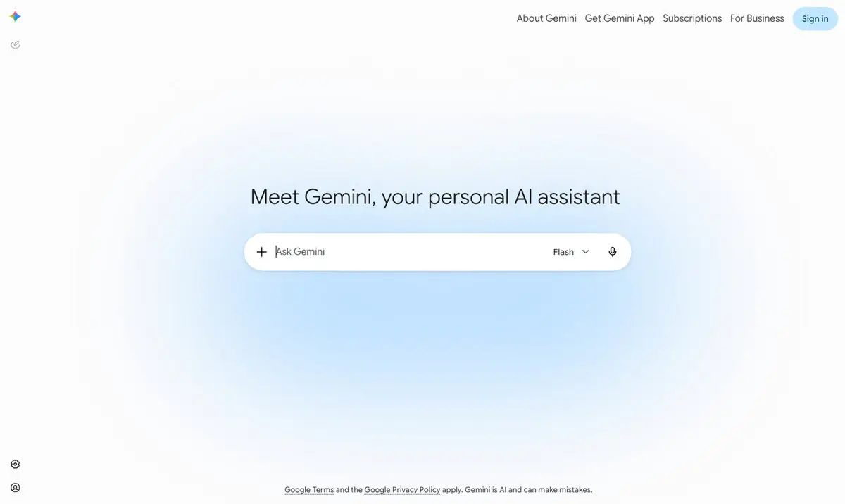 Google Gemini AI assistant interface