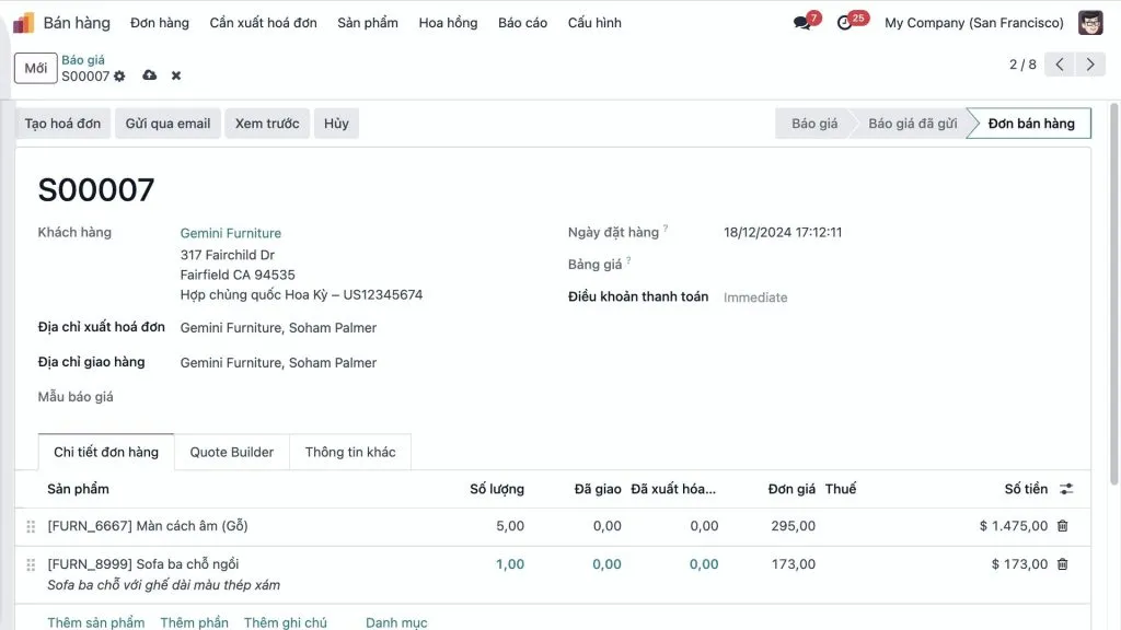 Phần mềm Odoo ERP 