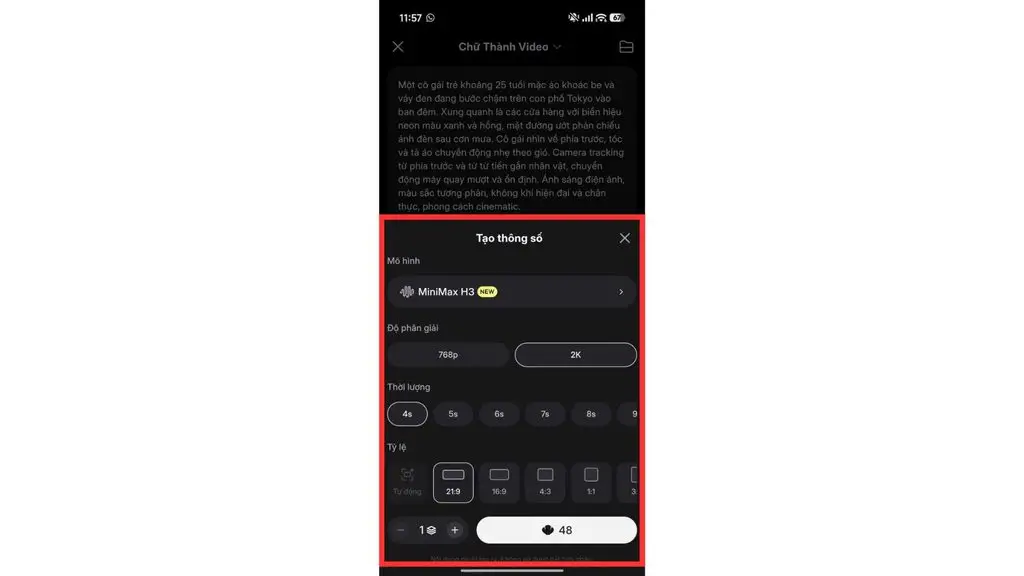 creating a video with Hailuo AI on a phone