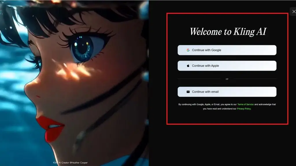Kling AI login