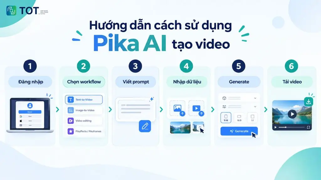 Hướng dẫn 6 bước sử dụng Pika AI tạo video từ ảnh và văn bản