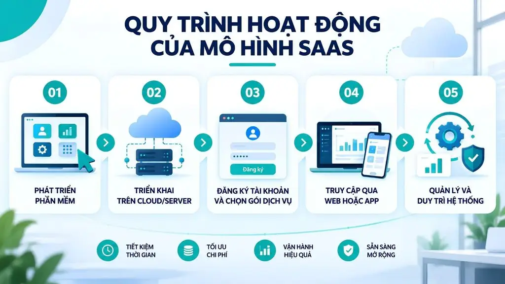 quy trình hoạt động saas