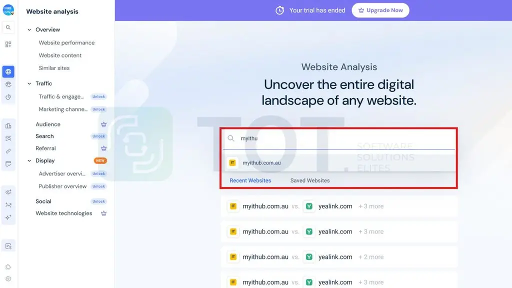 đăng nhập similarweb
